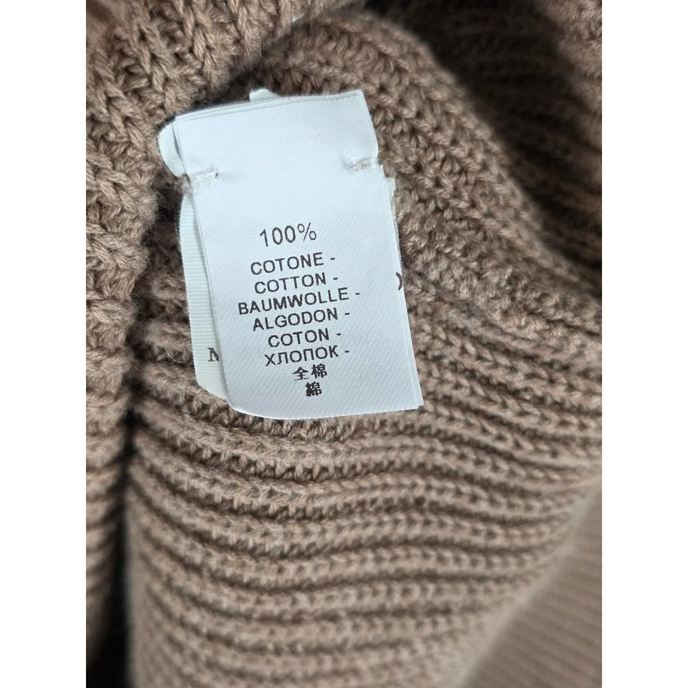 Brunello Cucinelli Ribbed Knit Sweater Mens IT 54 US 44 XL Brown Crested Buttons